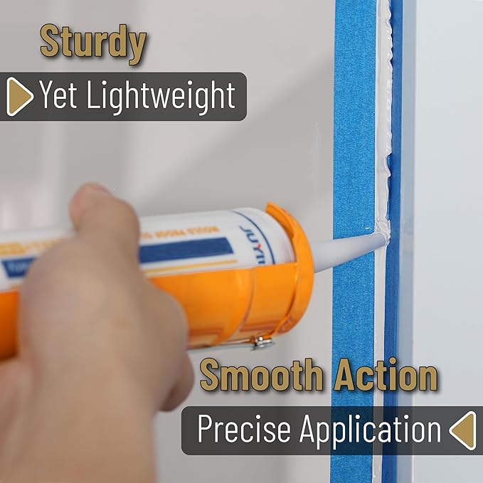 Bates- Caulking Gun, 10:1 Thrust Ratio, Orange & Ashen, Caulking Tool Gun, Caulk Gun No Drip, Hand Caulking Guns, Silicone Gun, Caulking Gun Tool, No Drip Caulk Gun, Caulk Guns, Caulking Gun Dripless