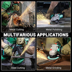 Brushless Angle Grinder 20V 4-1/2 inch, Cordless 4.0Ah Battery & 2A Fast Charger, 8500RPM, Power Angle Grinder with Cutting & Grinding Wheels, Flap Discs for Wood Metal & Rust Removal