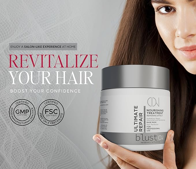 Ultimate Repair Mask with Collagen & Keratin for Damaged Hair - Hydration Deep Treatment for Dry Hair - Frizz Control & Nourishment Mask with Bamboo & Avocado Oil 500Ml-VeraVaultWomen