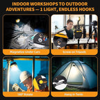 6000mAh Magnetic Work Light Rechargeable with 4000 Lumen IP65 Waterproof, 30H Runtime, 4 Brightness & 4 Color Modes with Red SOS, Strong Magnet Base for Car Repair, Camping, Emergency 2PC