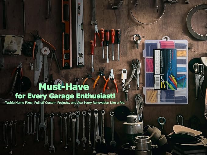 Ginsco 670 pcs 2:1 Heat Shrink Tubing Kit with Wire Stripper Cutter, 6 Colors 13 Sizes 20 Types Assorted Sleeving Tube Wrap Cable Kit, Electrical Heat Shrink Tubes for DIY Home Automotive Industrial