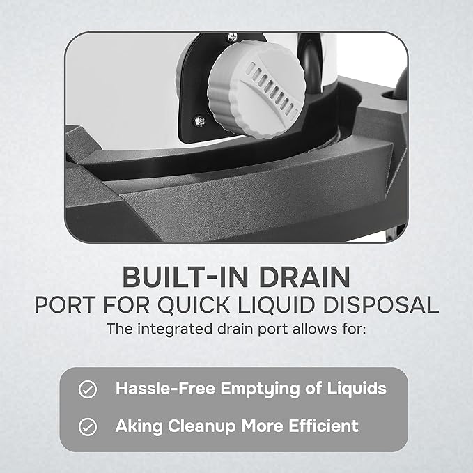 21 Gallon 8.5 Peak HP Wet/Dry Vacuum, Stainless Steel Tank, 2 in 1 Function Portable Shop Vacuum with Attachments, Built-in Drain Ideal for Jobsite, Garage & Workshop.