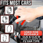 CV Boot Clamp Pliers – Car Hose Clamp Pliers Automotive – 6.97" Forged Steel Tool with Non-Slip Grip and Spring Gate Design for Clic R, Fuel Line, EVAP & Coolant System Clamps, Heavy-Duty Build