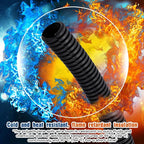Sasylvia 1/4, 3/8, 1/2, 3/4'' X 25 ft Split Wire Loom Cord Protector Tubing Split Conduit Protector Tubing Convoluted Tube Flexible Electrical Wire Cover Protective Sleeves(Black)