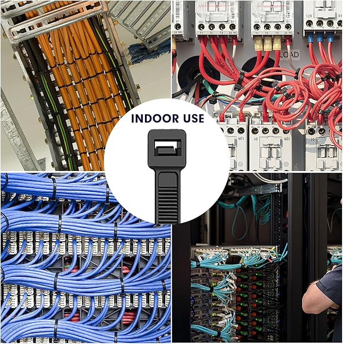 Zip Ties, RAZCC 1200pcs Black Cable Zip Ties 16 Inch, Heavy Duty Plastic Wire Ties with 70lb Tensile Strength, Self-Locking Black Nylon Tie Wraps for Indoor and Outdoor