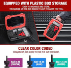 Arrow Rivet Nut Tool, 8" Rivet Nut Gun Kit Designed for Tight Space, Rivet Nut Setter with 3 Pcs Mandrels (8-32, 10-24, 1/4-20), 75 Pcs Rivnuts and 3 Pcs Drills, Sturdy Case Packed