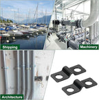 uxcell 100Pcs U-Shaped Pipe Clamp, 1/8 Inch(3mm) 2 Hole U-Tube Strap Clamp Heavy Duty Connector Bracket for Conduit Cables Wire Cord, Black