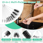 20PCS Drain Clog Remover Tool Set – 59” Drain Snake (2), 37” Snake Drain Hair Removal Tool (2), 25” Plumbing Snake (4), 24” Sink Snake (1), 18” Sink Drain Cleaner Tool (1), Straw Cleaning Brushes (10)