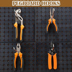 Shimeyao 100 Pcs Peg Board Shelving Hooks Stainless Steel Hanging Board Pegs Wall Display Hooks Bulk for 1/8 1/4 Garage Storage Organizer Accessories(10 Inch,Silver)