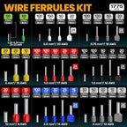 SOMELINE Ferrule Crimping Tool Kit, 36 Sizes Ferrules, AWG 24-8 Ferrule Crimper, with Square Crimping Pliers and Automatic Wire Stripper, Ferrule Terminal Assortment Kit (Stackable Tool Box)