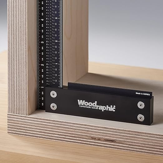 Precision Square Ruler for Measuring and Marking - Aluminum Steel Framing Tool for Professional Carpentry Use (Inch Set - 4 & 12)