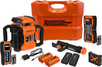 Johnson Level & Tool JRT300-RDHV-K Self-Leveling Red Dual Slope Rotary Laser Kit, 4,000FT Range, Hard-shell Carry Case, Lithium Ion Batteries, Magnetic Target, Laser Detector, Remote Control
