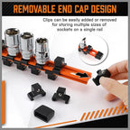 HORUSDY 6Pcs Double Sided Socket Organizer, 1/4-Inch, 3/8-Inch, 1/2-Inch, Premium Quality Socket Holders (6Pcs Double Sided Socket Organizer)