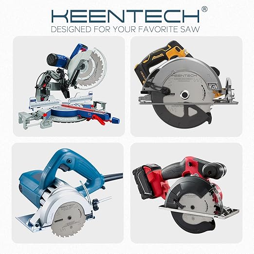 KEENTECH 7-1/4 Inch Woodworking Circular Saw Blade 24T 10-Pack, Non-Stick Coating, Tungsten Carbide Tipped, ATAF Grind, 5/8 Inch Arbor Hole with Diamond Cutout