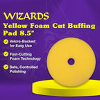 Wizards 11204 Yellow Foam Cut Buffing Pad – Polishing Pad for Orbital Buffer – Auto Paint Correction – Vehicle Detailing DA Attachment – Compound Tool for Car Scratches and Repairs - 8.5 x 1.25 Inch