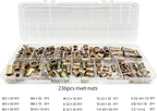 16-Inch Rivet Nut Tool Rivet Nut Kit, with15 Metric and SAE Mandrels, 236Pcs Assorted Rivet Nuts, and Rugged Carrying Case