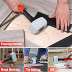 Goldblatt Rubber Mallet 16 oz. Low Recoil Rubber Hammer with Solid Head & Soft-grip Handle, Double-Faced Soft Mallets, Soft Blow Tasks, No Damage for Camping, Woodworking and Flooring | White