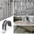 1-9/16 Inch Reinforced Rigid Pipe Strap, 20 PCS 2 Holes U Bracket Cable Clamp Hanger, Rubber Cushioned Insulated Clamp, Conduits Strap Clamps for Pipe Fixing on Various Surfaces(40mm)