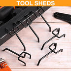 Shimeyao 100 Pcs Peg Board Shelving Hooks Stainless Steel Hanging Board Pegs Wall Display Hooks Bulk for 1/8 1/4 Garage Storage Organizer Accessories(2 Inch,Black)