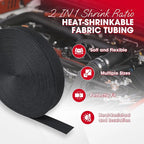 2 in 1 Heat Shrink Braided Sleeving Fabric Tubing-Ideal fit Irregular Shape Hose/Cable/Wire (3/4"(19mm), 40FT)