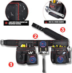 Adjustable Tool Belt with Multi-Pocket Storage – Heavy Duty 1680D Fabric – Magnetic Waist Tool Organizer for Electricians, Carpenters, Construction Workers Men