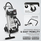 26.5 Gallon 11 Peak HP Wet/Dry Vacuum, Stainless Steel Tank, 2 in 1 Function Portable Shop Vacuum with Attachments, Built-in Drain Ideal for Jobsite, Garage & Workshop.