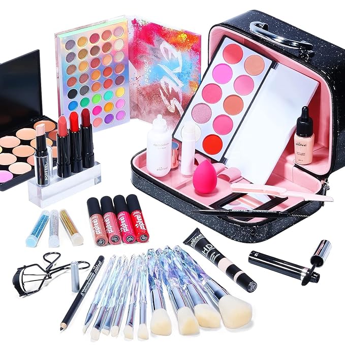 Makeup Kit For Women Full Kit, All in One makeup Gift full set, Include Eyeshadow Palette, makeup brushes, Lip Gloss Set, Lipstick, Foundation, Concealer, For Beginners and Professional-VeraVaultWomen