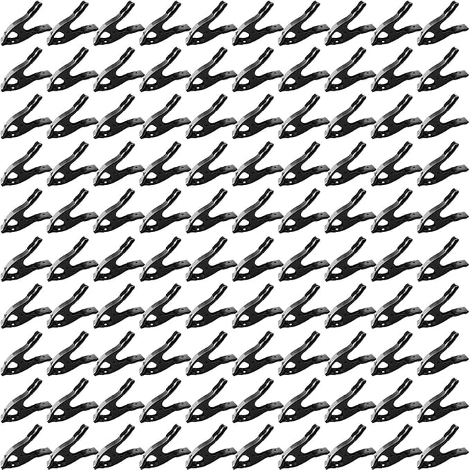 100 pcs. 2" Inch Spring Metal Clamps wholesale Bulk - All Black