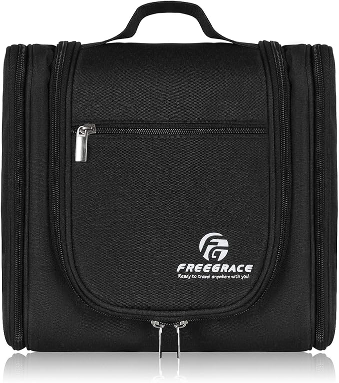 Hanging Toiletry Bag Extra Large Capacity | Premium Travel Organizer Bags For Men And Women | Durable Waterproof Nylon Bathroom, Shower, Makeup Bag For Toiletries, Cosmetics, Brushes