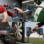 Cordless Impact Wrench 1/2 Inch, 1500 N.m/1106ft-lbs Brushless Impact Gun Compatible with Makita 18V Batteries, 5000 RPM High Torque Electric Power Impact Driver Set for Car Home (Blue)