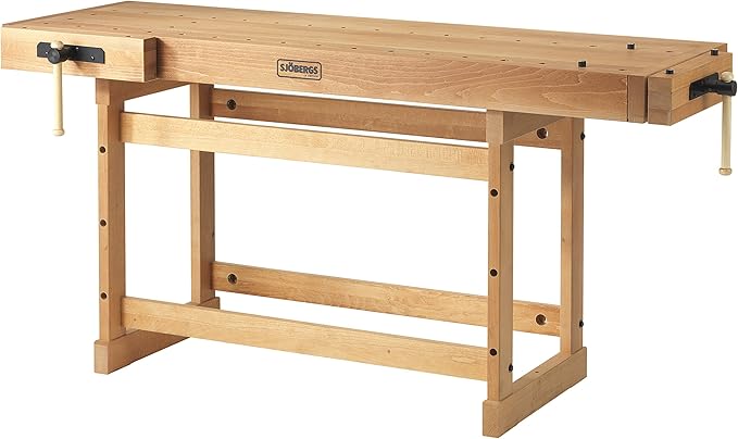 Sjöbergs Woodworkers Cabinetmaking Scandi Plus 1825 Work Bench with Two Large Vices, SJO-33279, Natural