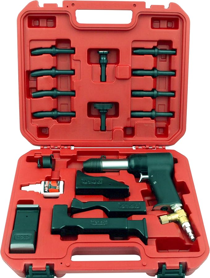 Wicks Aircraft 3X Deluxe Rivet Gun Set, Includes: 3X Rivet Gun, 4 Bucking Bars, 10 Rivet Sets, and Air Tool Oil.