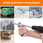 Inside Pipe Cutter for PVC Pipe Cutter Tool with Handle and 3 Pcs Diamond Grit Cutting Wheel, Pipe Cable Saw, 7-Inch Adjustable Cutting Depth, Internal Pipe Cutter for Drill with 1/4in Hex Shank