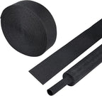 Heat Shrinkable Braided Sleeving 2:1 Ratio- Abrasion Protection Flexibility Wiring Harness Cable Sheath (1" ID, 12ft)