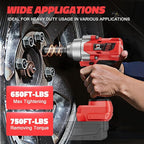 Cordless Impact Wrench 1/2 inch for Milwaukee 18v Battery – Brushless High Torque Impact Driver Gun with 750Ft-lbs Torque, LED Work Light, Ergonomic Design for Heavy-Duty Performance(no battery)