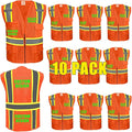 BeautyWill Custom Safety Vest Customized Logo Class 2 High Visibility Reflective Vest with Pockets Construction workwear