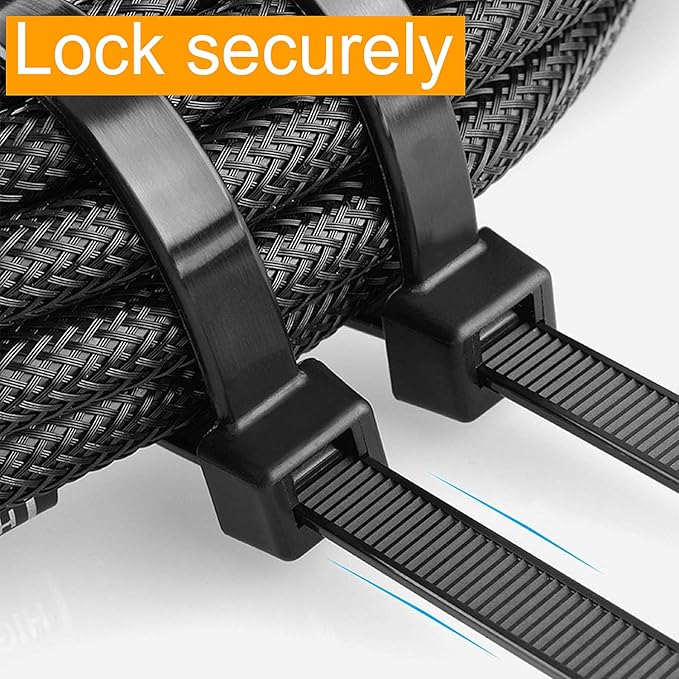 Zip Ties 8 inch Black Zip Ties with 50 Pounds Tensile Strength,Cable Ties,100 Pack, by Tantti Supply