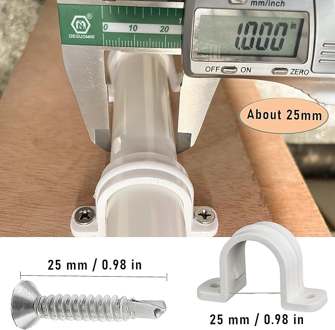 30 Pcs Conduit Pipe Strap clamp,Plastic Pipe Clamps SCH 3/4 inches(25 MM), Two Hole Plastic Pipe Clip Non-Metallic Conduit Pipe Conduit Clamps Pipe clamp PVC Conduit Clips