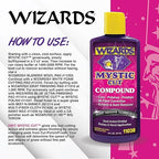 Wizards Mystic Cut Smart Abrasive for Auto Detailing Supplies - No Mess Scratch Remover for Vehicles - Water Based Cutting Compound - Removes Swirls, Defects, Fading, Water Spots - 8 oz