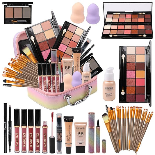 Makeup Kit All-in-one Makeup Gift Set for Women Full Kit Gift Set for Women,Girls & Teens,Makeup Gift Set for Women & Girls (Colorful bag)-VeraVaultWomen