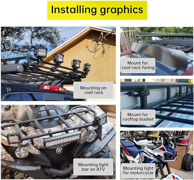 0.75 to 1.25" Bar Clamps Heavy Duty for UTV/ATV/Snowmobile/Motorcycle/Scooter Handlebar Mount(2Pack)
