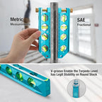 DURATECH 3-Piece Level Tool Set, Magnetic Torpedo Level Included 2.5", 6.25", 8" Leveler with 0°/30°/45°/90° Bubbles, V-Groove, Large Viewing Window, Aluminium Alloy Construction, SAE and Metric Scale