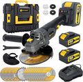 5" Cordless Angle Grinder Kit, Brushless Battery Grinder with 2x4.0Ah Batteries & Charger,125MM 10000 RPM Variable Speed Amoladora Angular,Esmeriladora for DIY Metal Cutting,Grinding,Polishing
