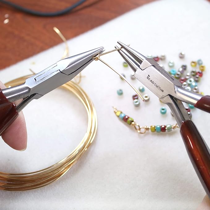 The Beadsmith Casual Comfort Chain Nose Plier - 6 inches (152mm)- Pvc Handle - European Design & Quality, Tool for Jewelry Making