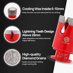 Diamond Core Drill Bit Set - FOCSTOL 11pcs Diamond Hole Saw Kit for Porcelain Tile Ceramic Marble Granite (6/6/8/20/35/50/65mm+20mm Finger Milling Bit+50mm Beveling Chamfer Bit+Hex+115mm Saw Blade)