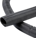 Black Braided Cable Management Sleeves Wire Loom Tubing Cord Protector Self-Wrapping (1"-15Feet)