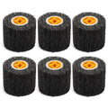Rocaris 6 Pack Abrasive Drum Paint and Rust Remover, 40 Grit Abrasive Wheel Wire Drawing Polishing Wheel for Wood Metal Surface Polishing, 4.5" x 4"