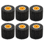 Rocaris 6 Pack Abrasive Drum Paint and Rust Remover, 40 Grit Abrasive Wheel Wire Drawing Polishing Wheel for Wood Metal Surface Polishing, 4.5" x 4"