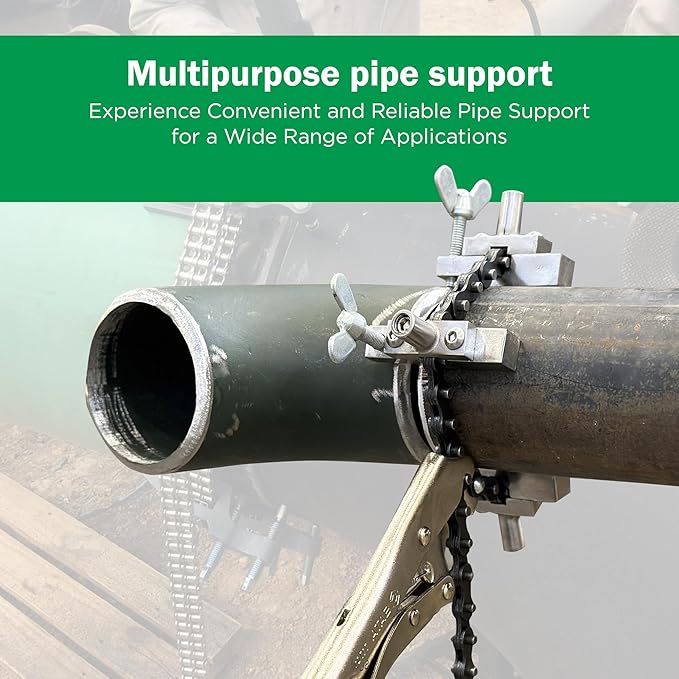 Sawyer - Mini Chain Clamp - Heavy Duty Pipe Vise for Welding, Repair, Stainless Steel Tools, Quick Lock Connector, Rigid, Bench Accessories, Grip, Wrench, Threader, Fitter, Links - 1”-8” Diameter