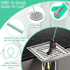 20PCS Drain Clog Remover Tool Set – 59” Drain Snake (2), 37” Snake Drain Hair Removal Tool (2), 25” Plumbing Snake (4), 24” Sink Snake (1), 18” Sink Drain Cleaner Tool (1), Straw Cleaning Brushes (10)